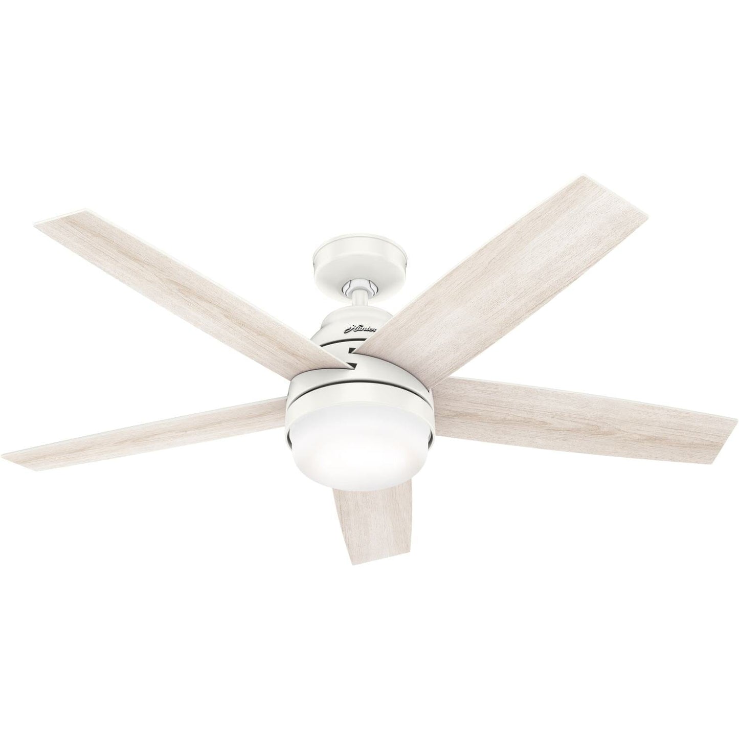 52 Inch Exton with LED light-Smart Ceiling Fans Hunter Fresh White - Bleached Alder 