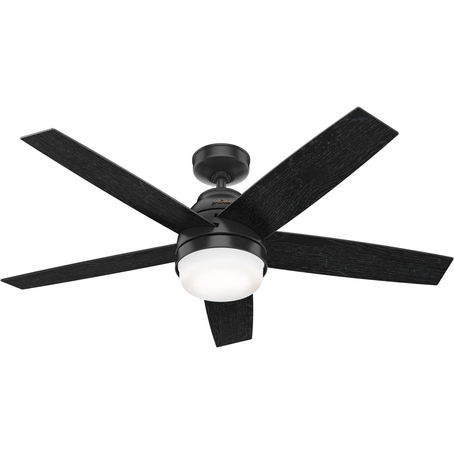 52 Inch Exton with LED light-Smart Ceiling Fans Hunter Matte Black - Distressed Black 