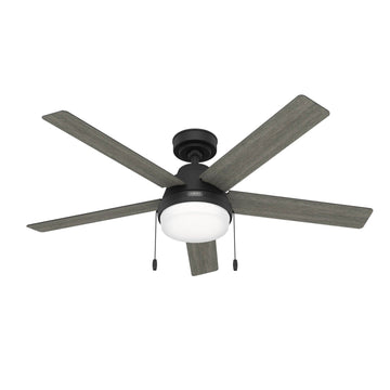 52 inch Locke with LED Light Ceiling Fans Hunter Matte Black - Dark Gray Oak 