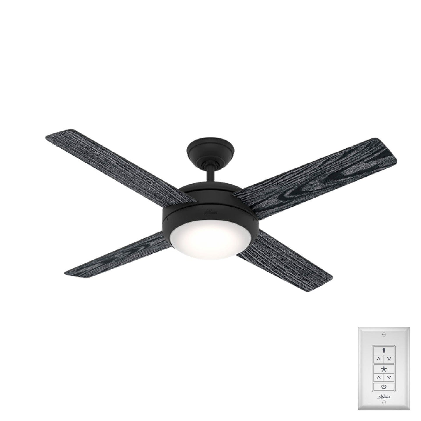 52 inch Marconi with LED Light Ceiling Fans Hunter Matte Black - Salted Black 