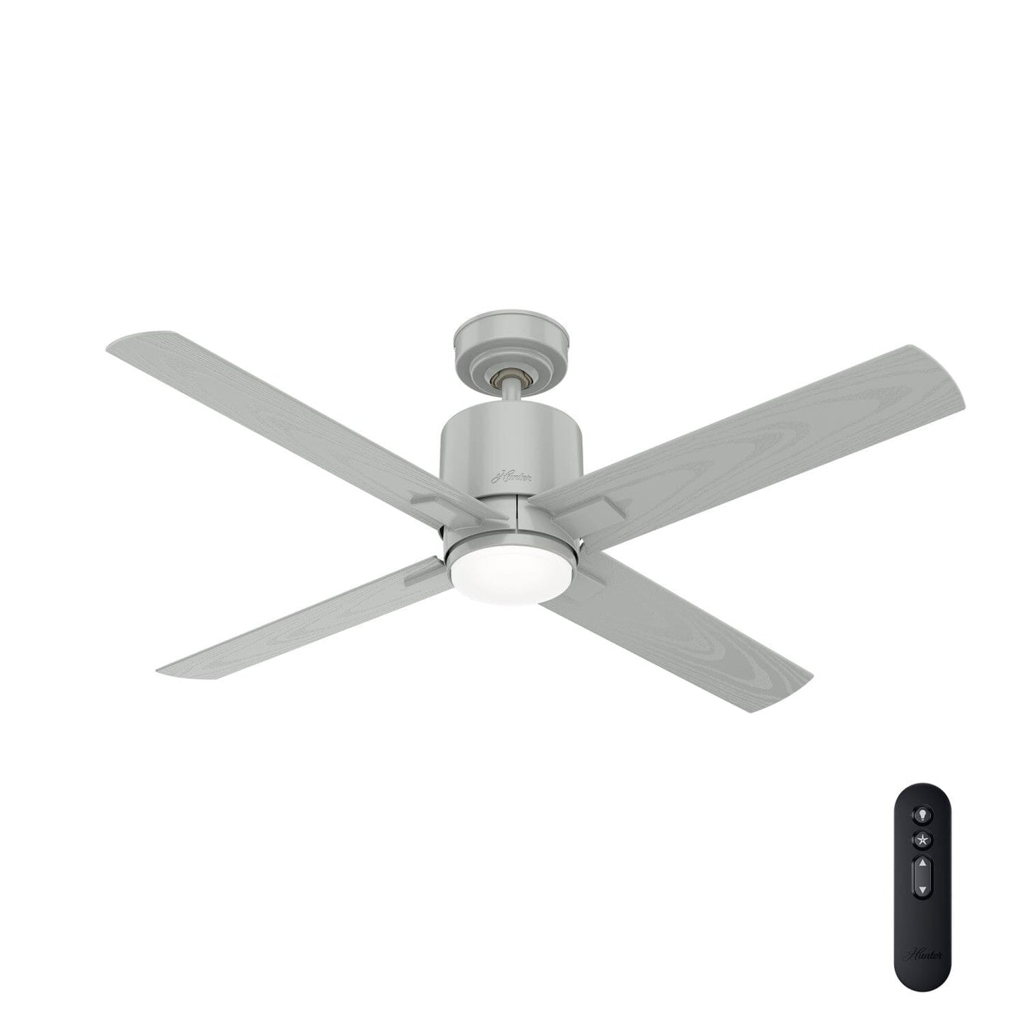 Visalia Outdoor with LED Light and Remote Control 52 inch Ceiling Fans Hunter Quartz Grey - Quartz Grey 