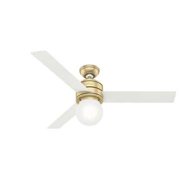 Allison with LED Light 52 Inch Ceiling Fans Hunter Modern Brass - Fresh White 