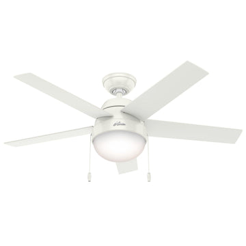 Anslee with LED Light 46 inch Ceiling Fans Hunter Fresh White - Fresh White 