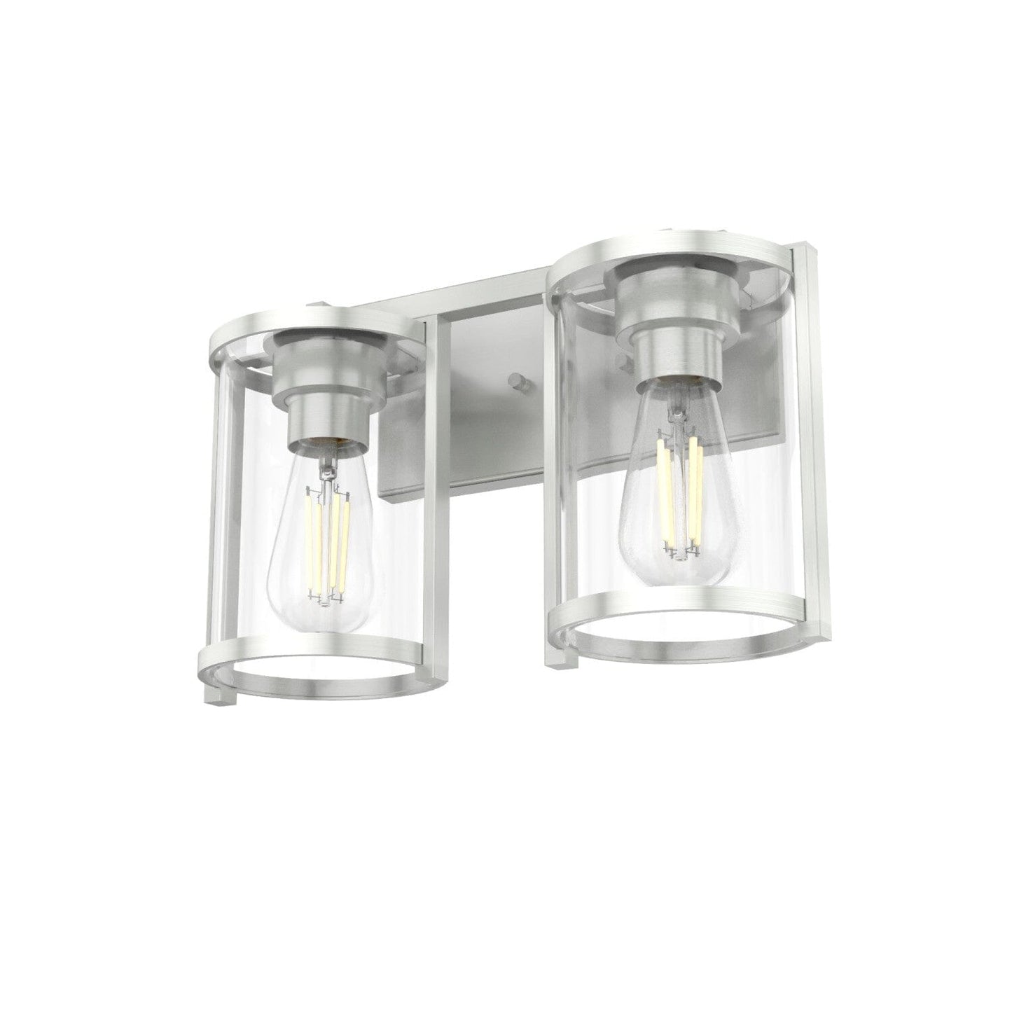 Astwood 2 Light Vanity Lighting Hunter Brushed Nickel - Clear 