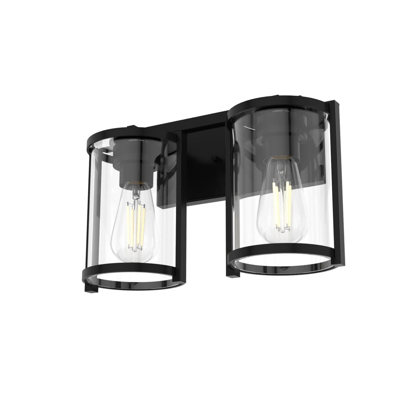 Astwood 2 Light Vanity Lighting Hunter Matte Black - Clear 