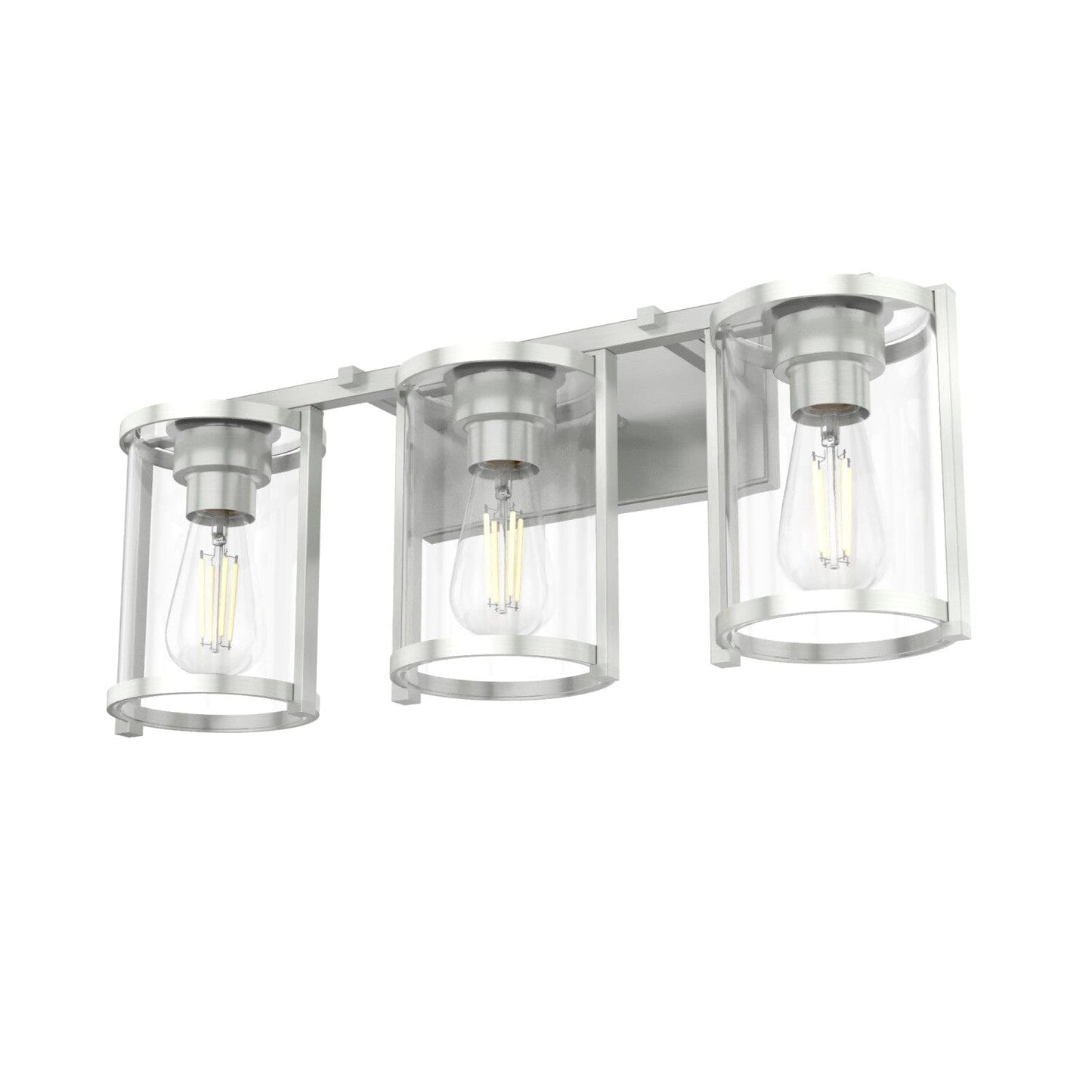 Astwood 3 Light Vanity Lighting Hunter Brushed Nickel - Clear 