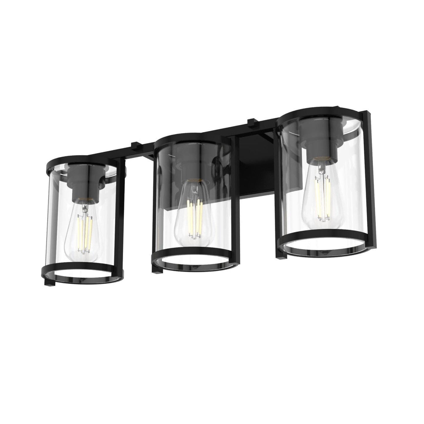 Astwood 3 Light Vanity Lighting Hunter Matte Black - Clear 