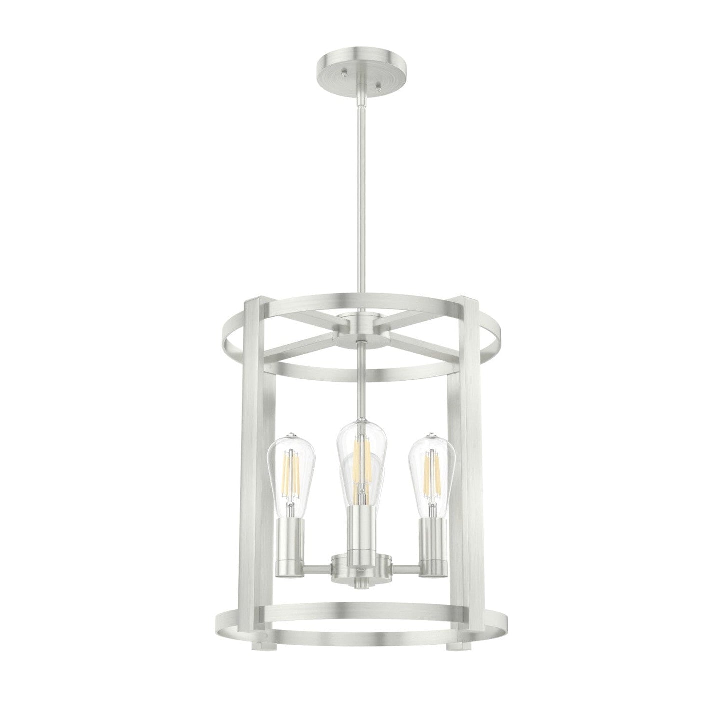 Astwood 4 Light Chandelier 16 Inch Lighting Hunter Brushed Nickel - Clear 