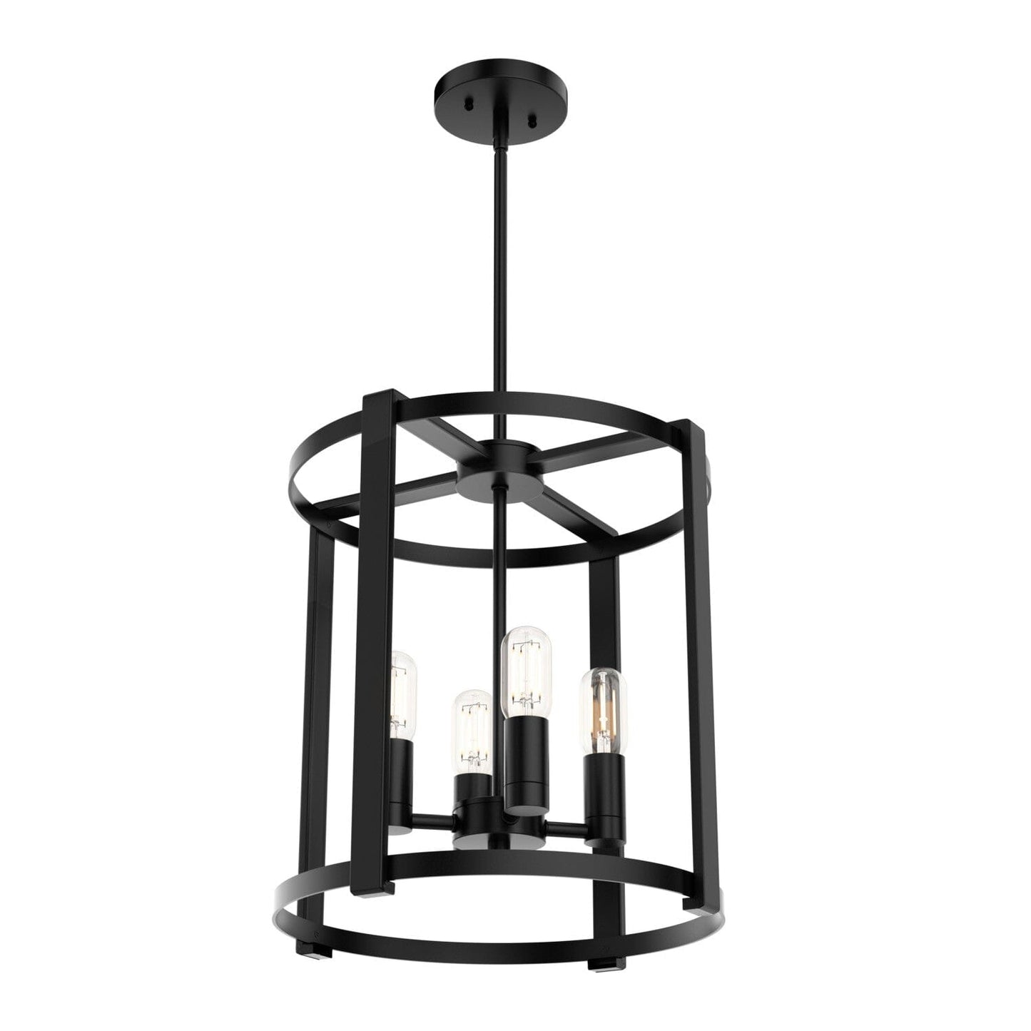 Astwood 4 Light Chandelier 16 Inch Lighting Hunter Matte Black - Clear 