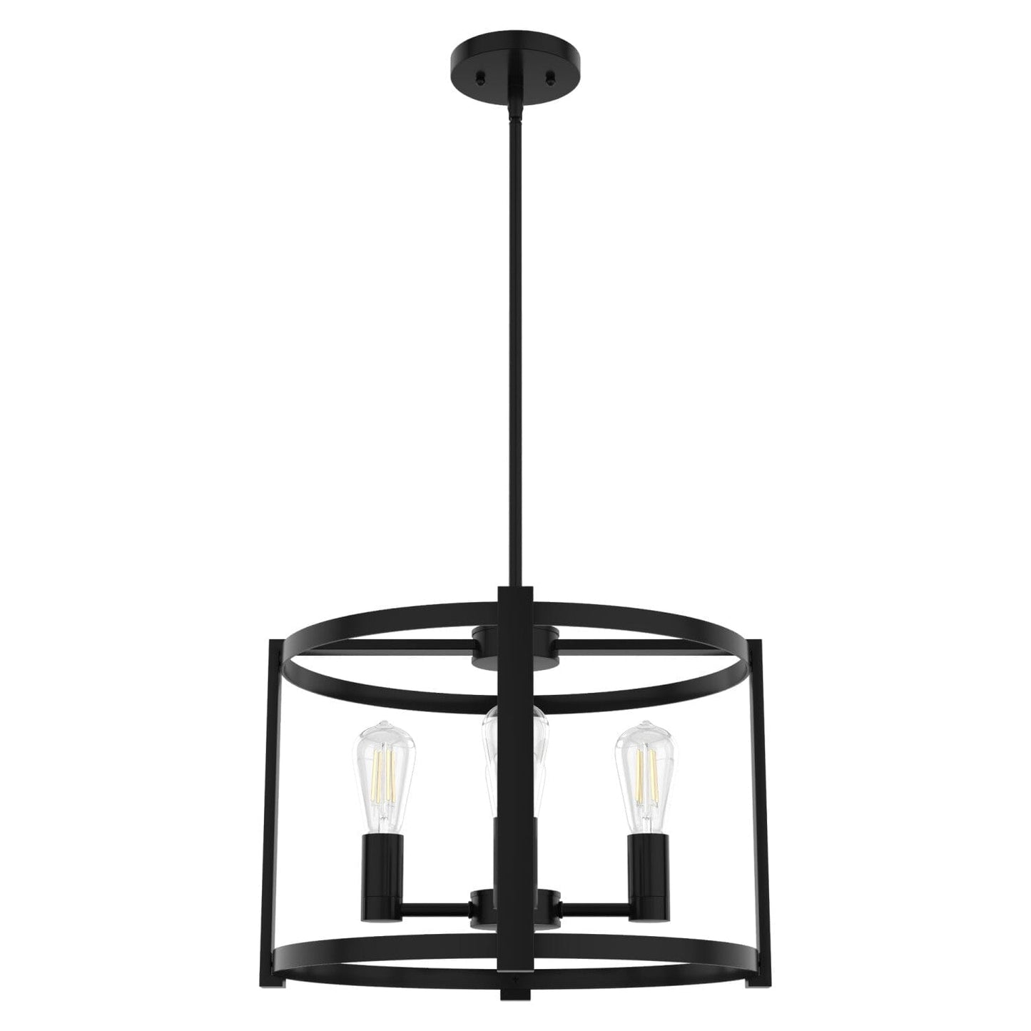 Astwood 4 Light Chandelier 18 Inch Lighting Hunter Matte Black - Clear 