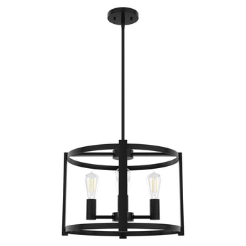 Astwood 4 Light Chandelier 18 Inch Lighting Hunter Matte Black - Clear 