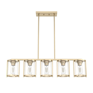 Astwood 5 Light Linear Chandelier Lighting Hunter Alturas Gold - Clear 