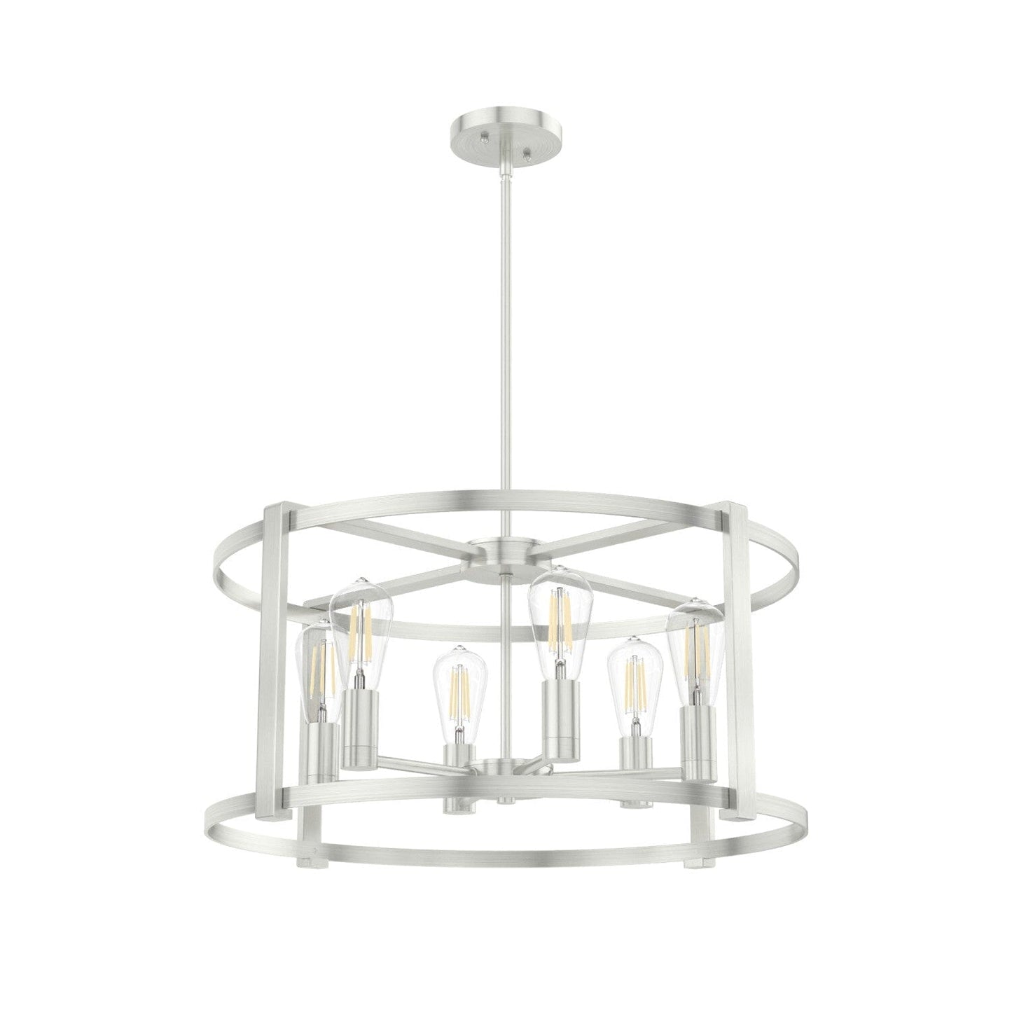 Astwood 6 Light Chandelier Lighting Hunter Brushed Nickel - Clear 