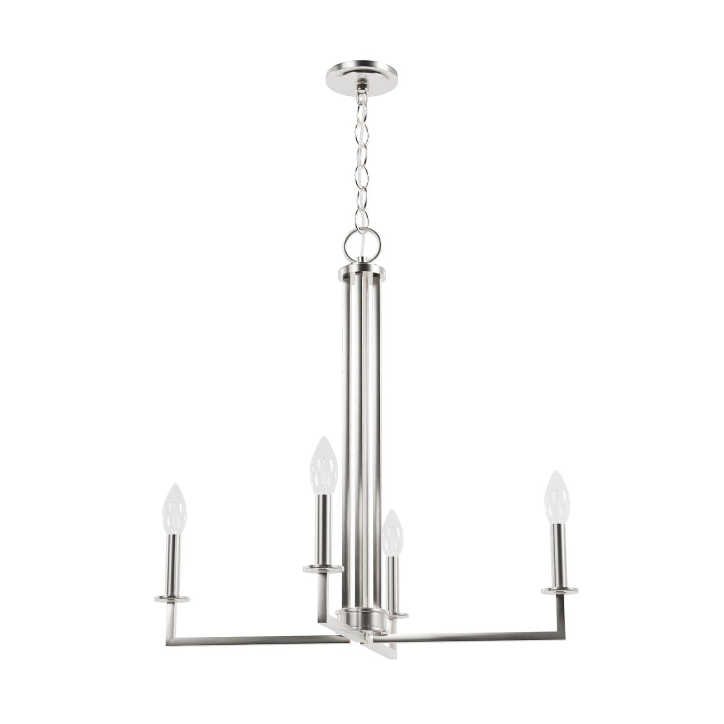 Bearden 4 Light Chandelier Lighting Hunter Brushed Nickel - None 