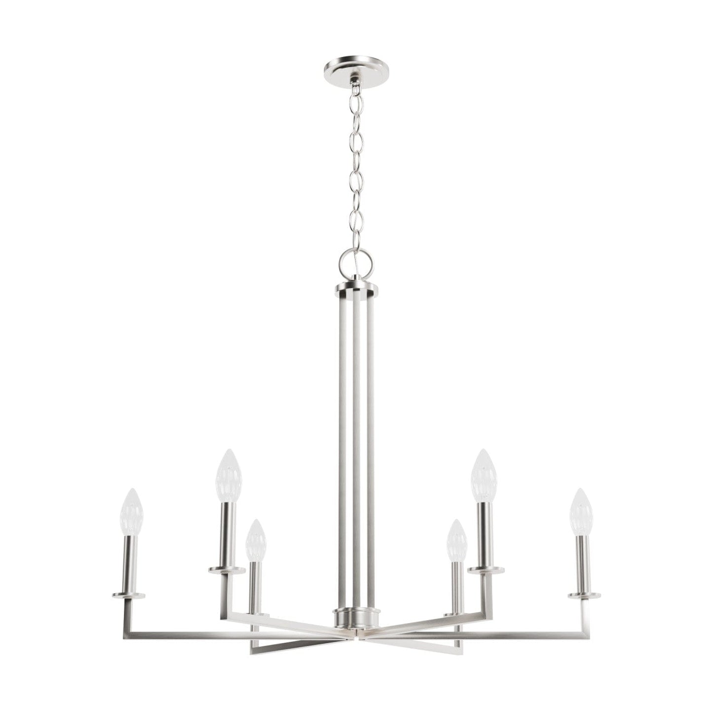 Bearden 6 Light Chandelier Lighting Hunter Brushed Nickel - None 