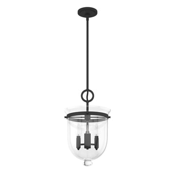 Belltown 3 Light Pendant Lighting Hunter Natural Black Iron - Clear 