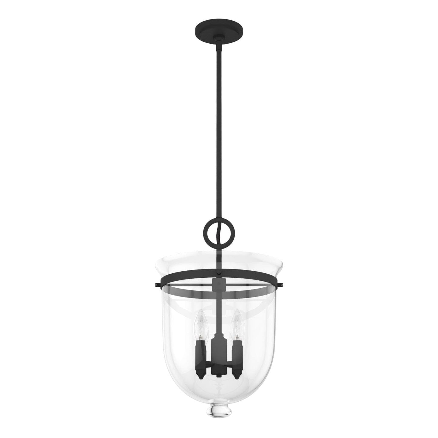 Belltown 4 Light Pendant Lighting Hunter Natural Black Iron - Clear 