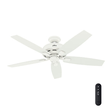 Bennett with 3 Lights 52 inch Ceiling Fans Hunter Matte White - Bleached Oak 