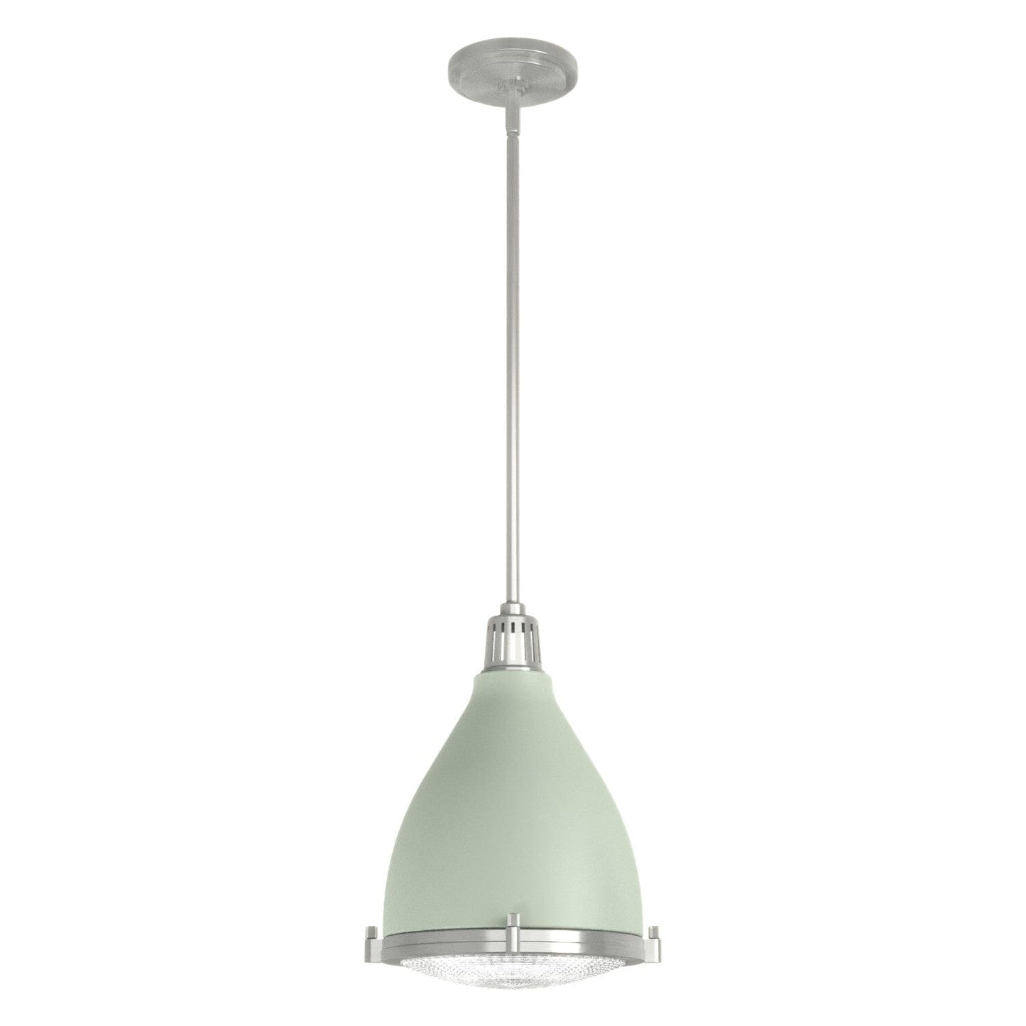 Bluff View 1 Light Pendant Lighting Hunter Soft Sage - Brushed Nickel 