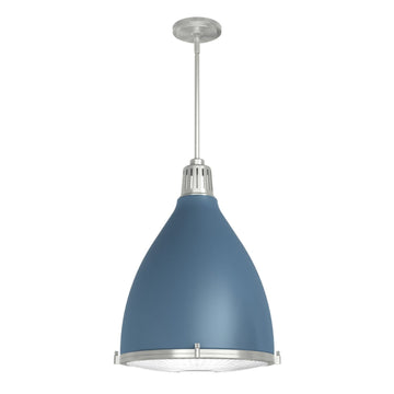 Bluff View 3 Light Pendant 16 inch Lighting Hunter Indigo Blue - Brushed Nickel 