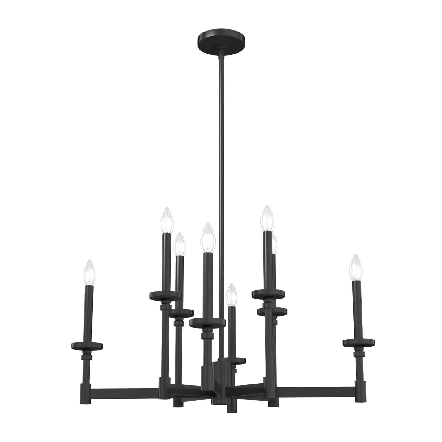 Briargrove 2-Tier 8 Light Chandelier Lighting Hunter Matte Black - None 