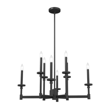 Briargrove 2-Tier 8 Light Chandelier Lighting Hunter Matte Black - None 