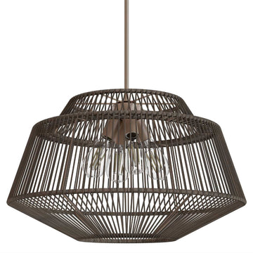 Brookhollow 4 Light Large Pendant Lighting Hunter Sable Rattan - Sable 