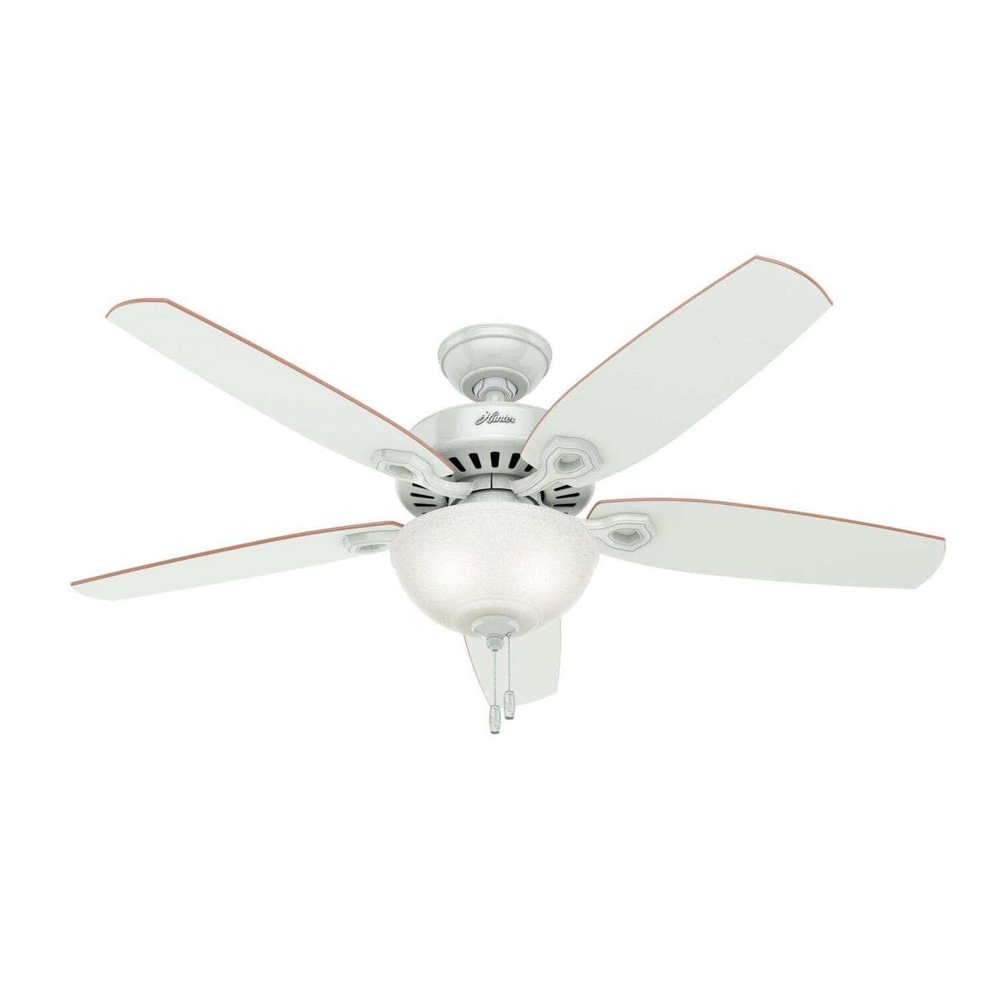 Builder Deluxe White Snowflake Linen with Light 52 inch Ceiling Fans Hunter White - White 