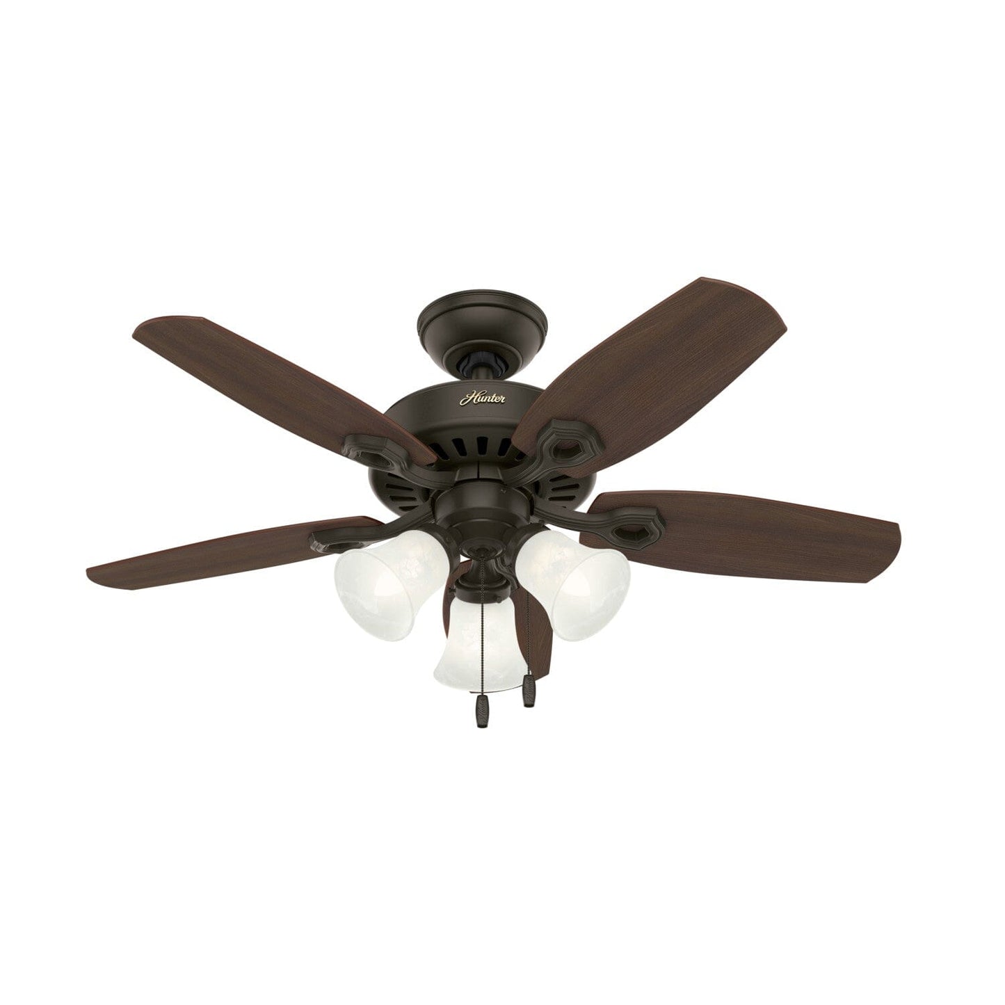 Builder with 3 Lights 42 inch Ceiling Fans Hunter New Bronze - Brazilian Cherry 