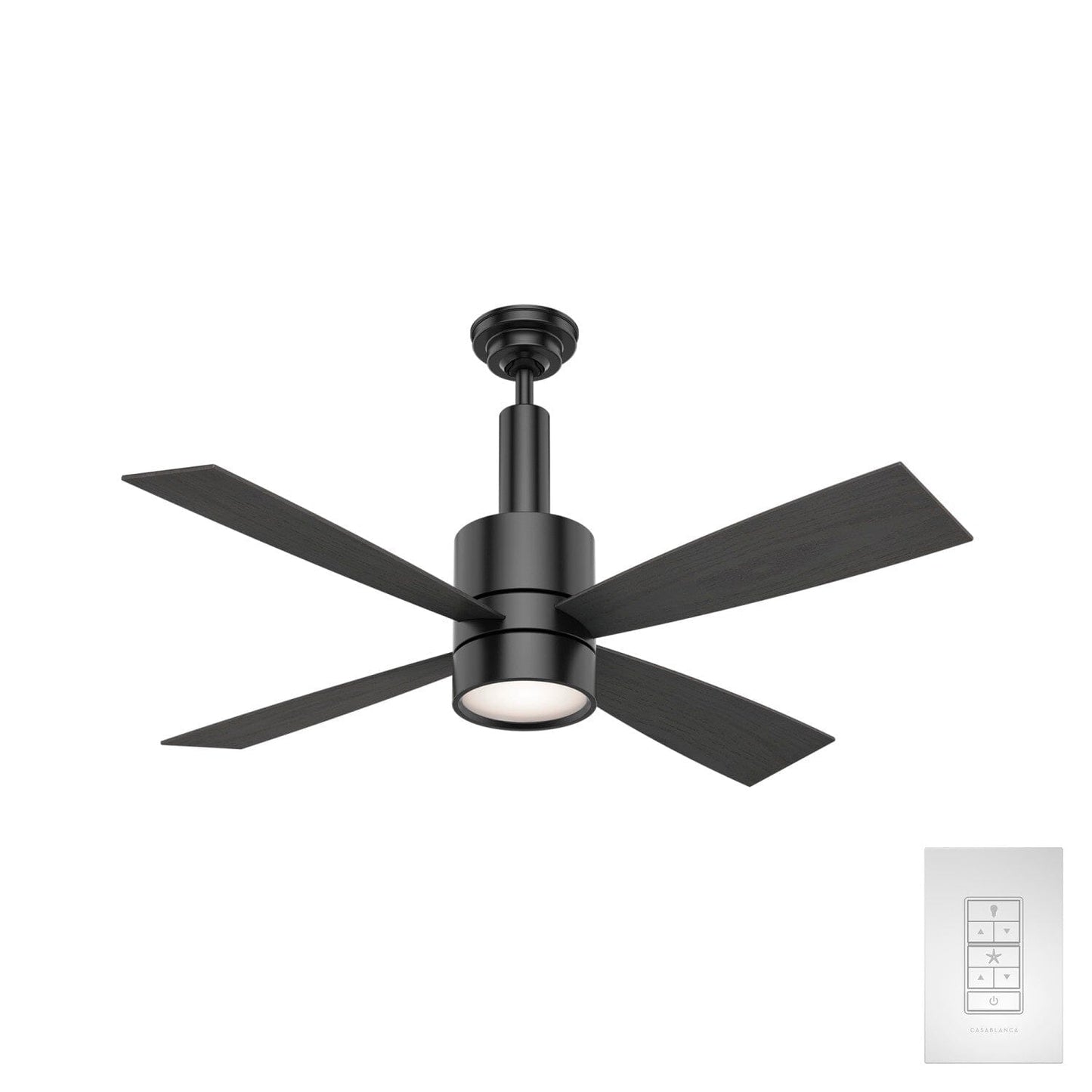 Bullet with LED Light 54 inch Ceiling Fans Casablanca Matte Black - Black Oak 