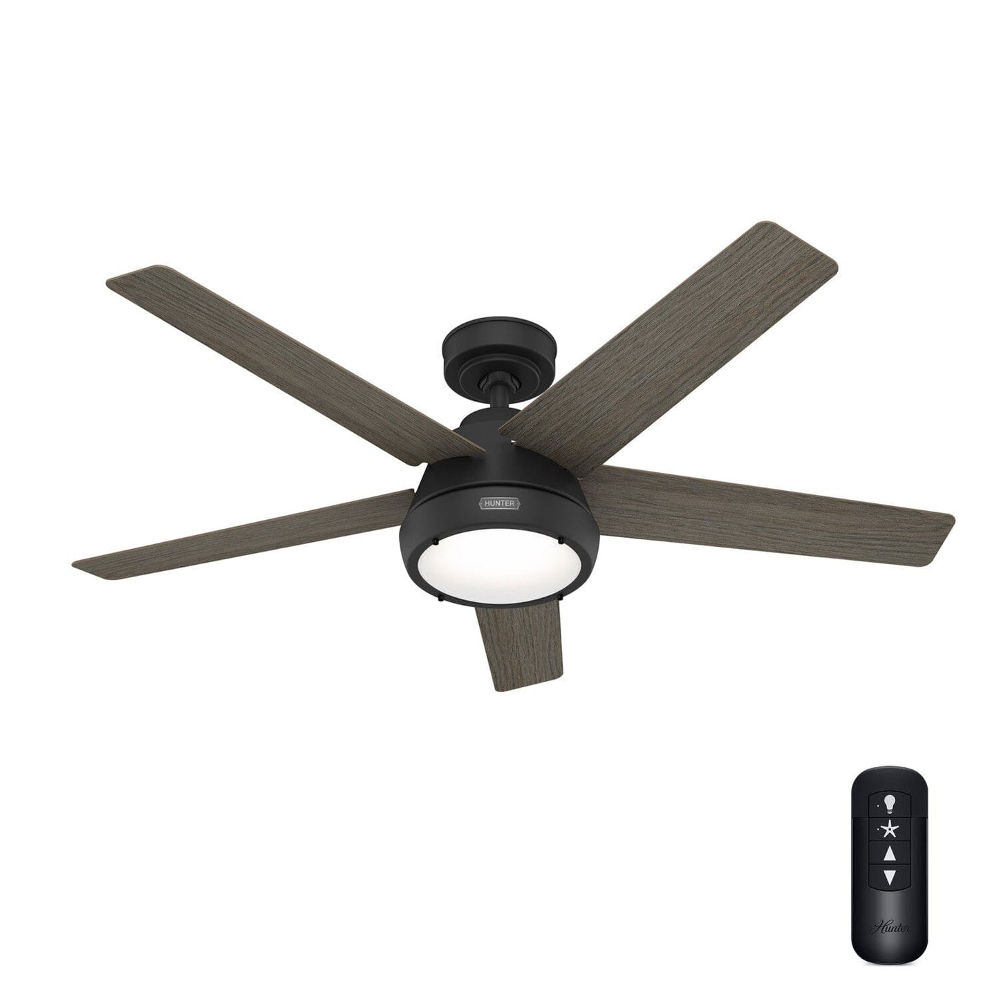 Burroughs 2 LED Lights 52inch Ceiling Fans Hunter Matte Black - Greyed Walnut 