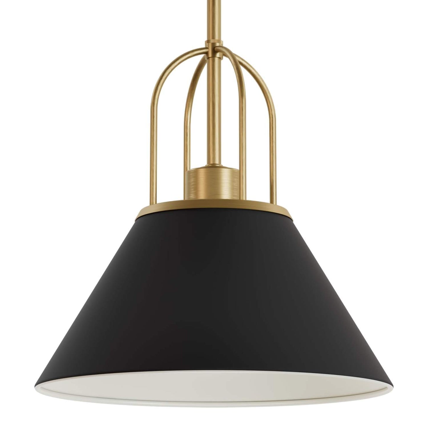 Carrington Isle 1 Light 12 Inch Pendant Lighting Hunter Matte Black - Luxe Gold 