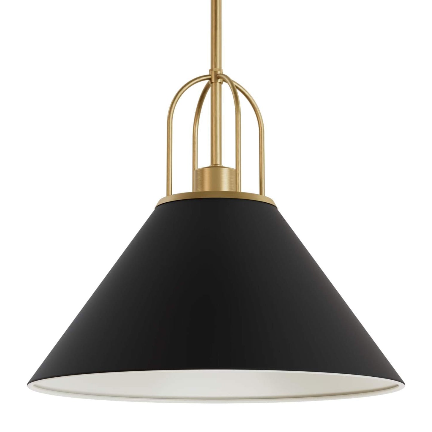 Carrington Isle 1 Light 16 Inch Pendant Lighting Hunter Matte Black - Luxe Gold 