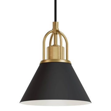 Carrington Isle 1 Light Mini Pendant Lighting Hunter Matte Black - Luxe Gold 