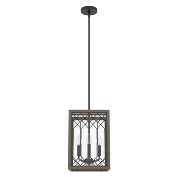 Chevron 4 Light Lantern 11 inch Lighting Hunter Rustic Iron - French Oak 