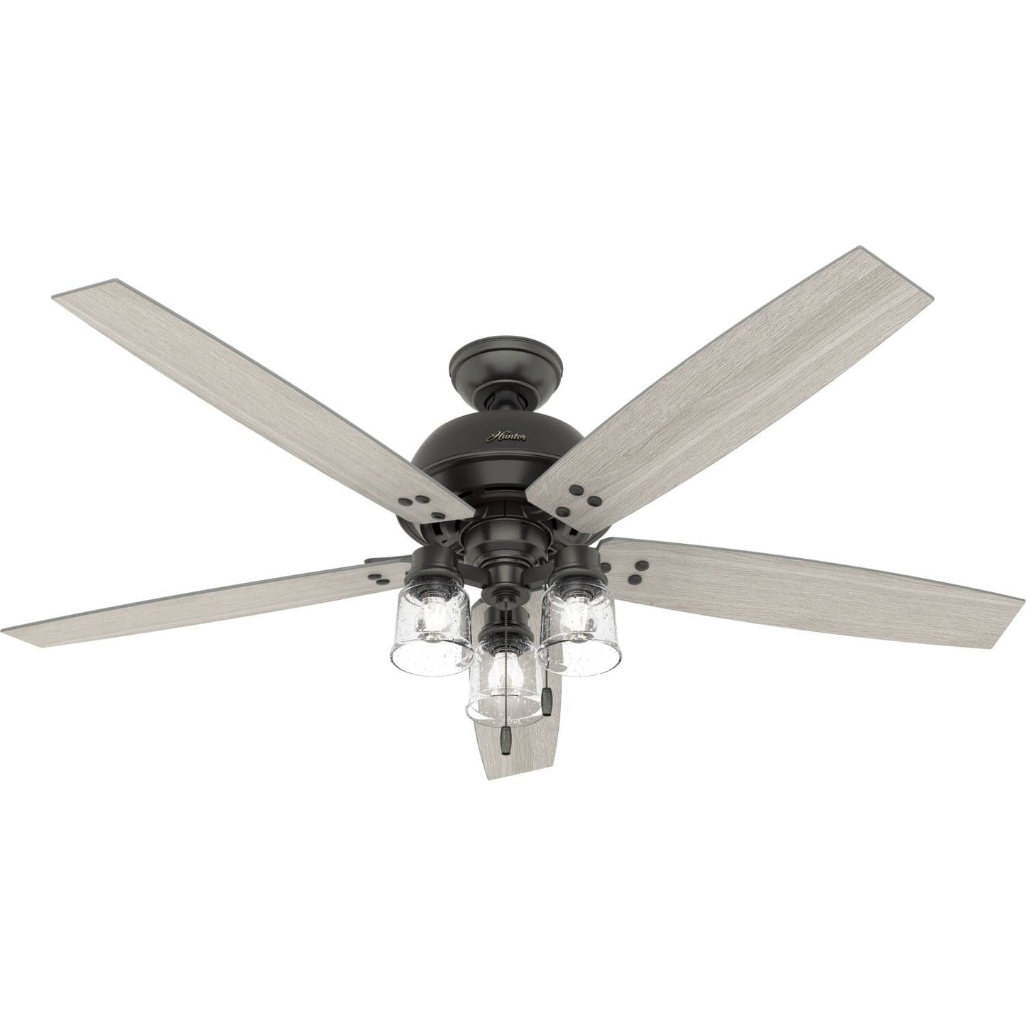 Churchwell with LED Light 60 inch Ceiling Fans Hunter Noble Bronze - Light Gray Oak 