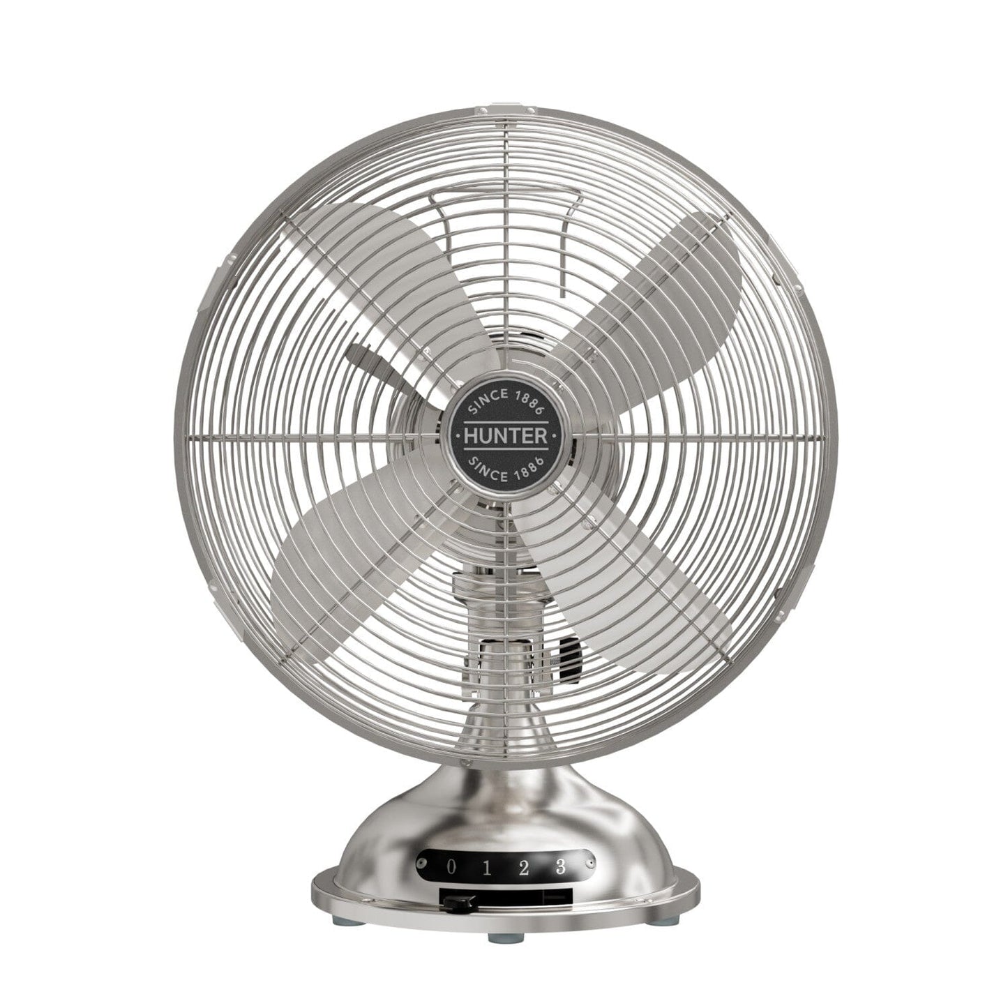 Classic D12 Portable Desk Fan 12 in 3 speeds Portable Fans Hunter Brushed Nickel 