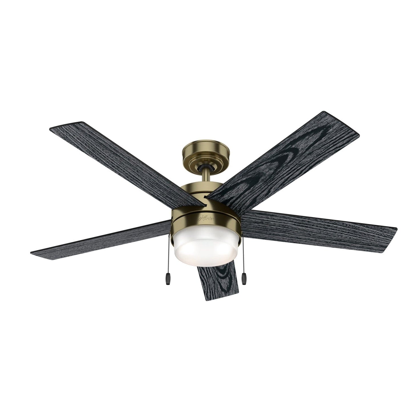 Claudette with LED Light 52 Inch Ceiling Fans Hunter Modern Brass - Salted Black 