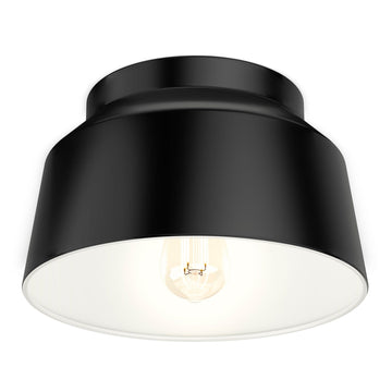 Cranbrook 1 Light Flush Mount Lighting Hunter Matte Black 