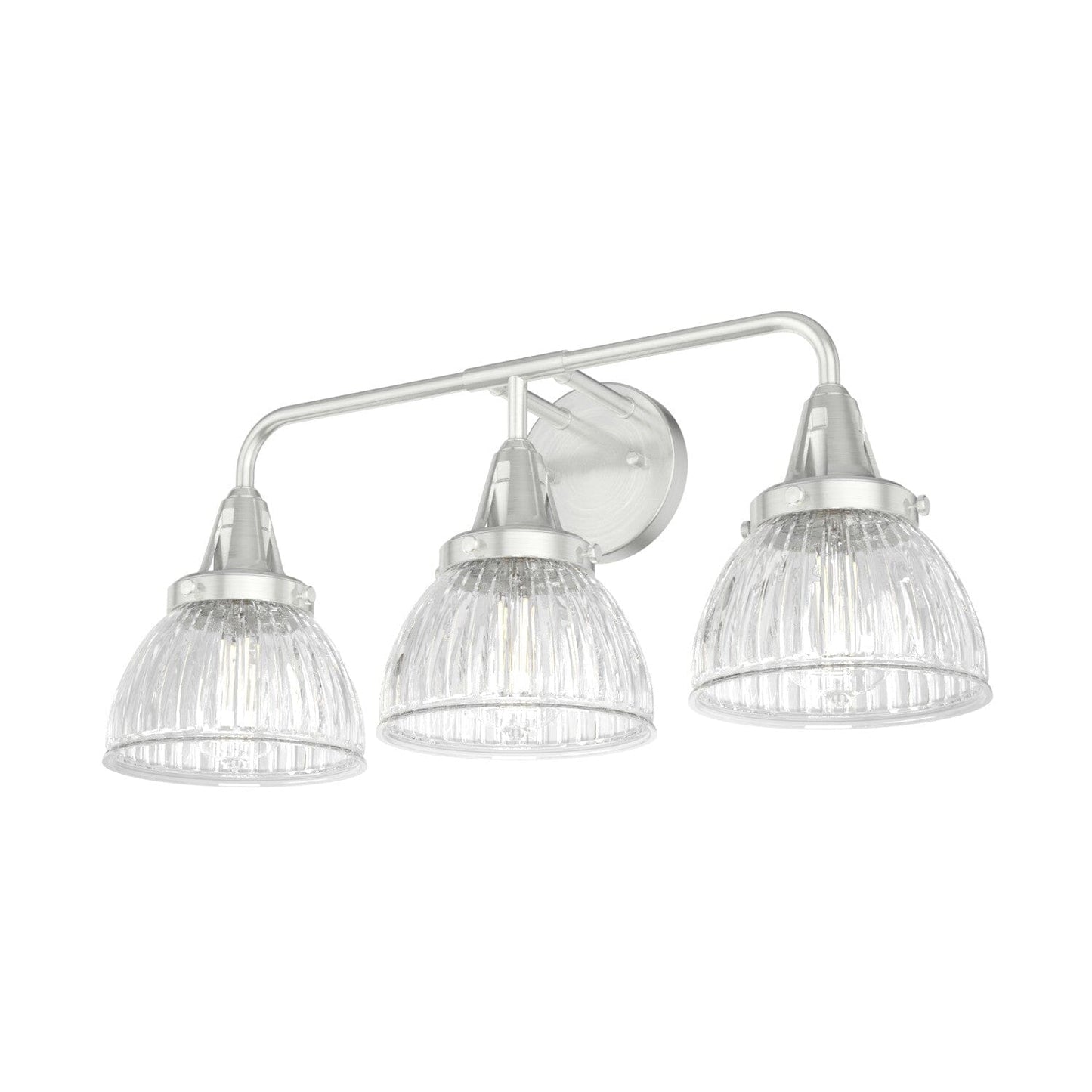 Cypress Grove 3 Light Vanity Lighting Hunter Brushed Nickel - Clear Holophane 