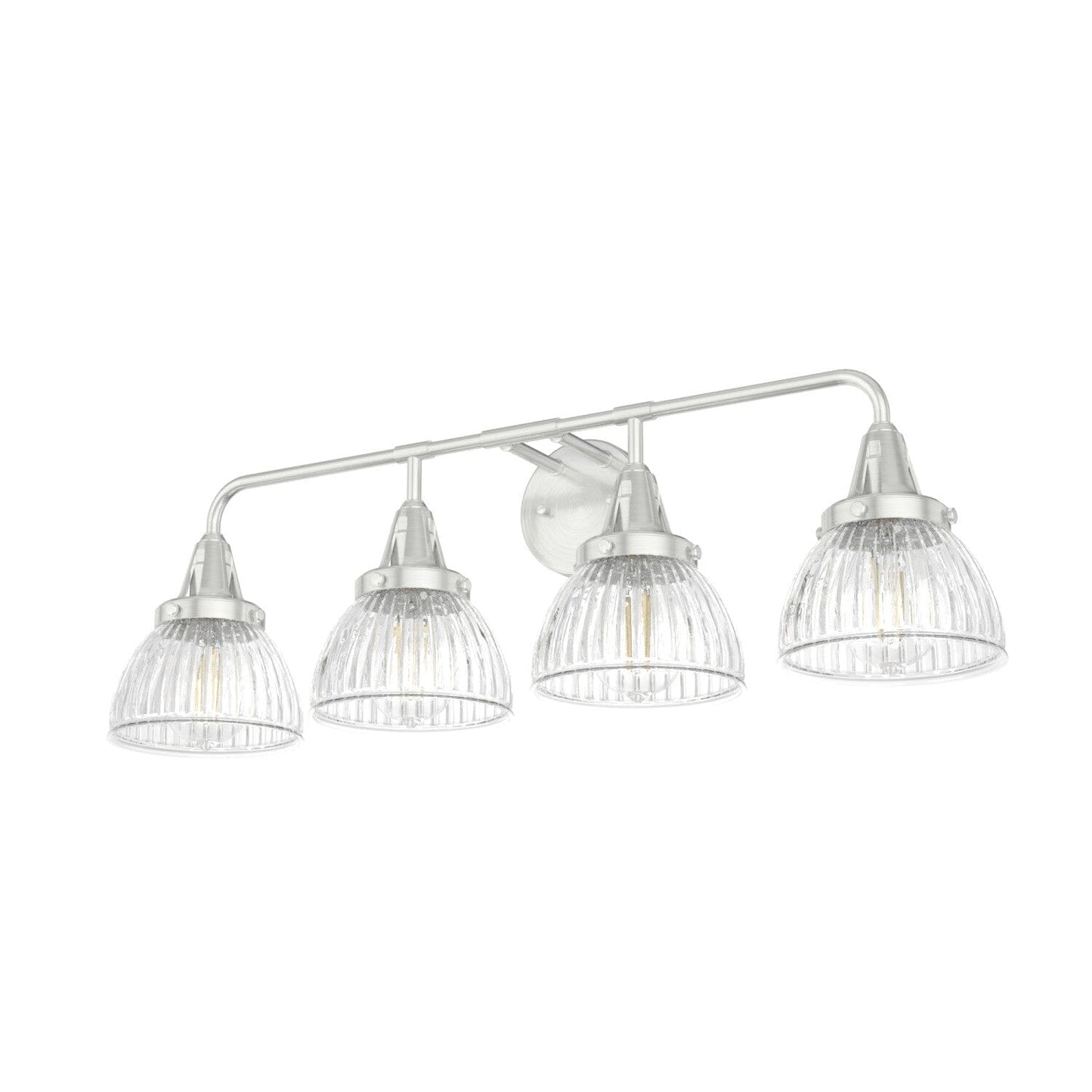 Cypress Grove 4 Light Vanity Lighting Hunter Brushed Nickel - Clear Holophane 