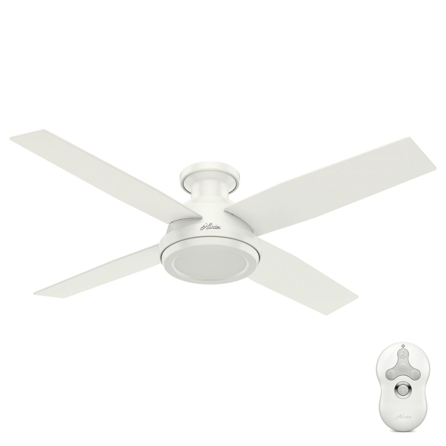 Dempsey Low Profile 52 inch Ceiling Fans Hunter Fresh White - Blonde Oak 