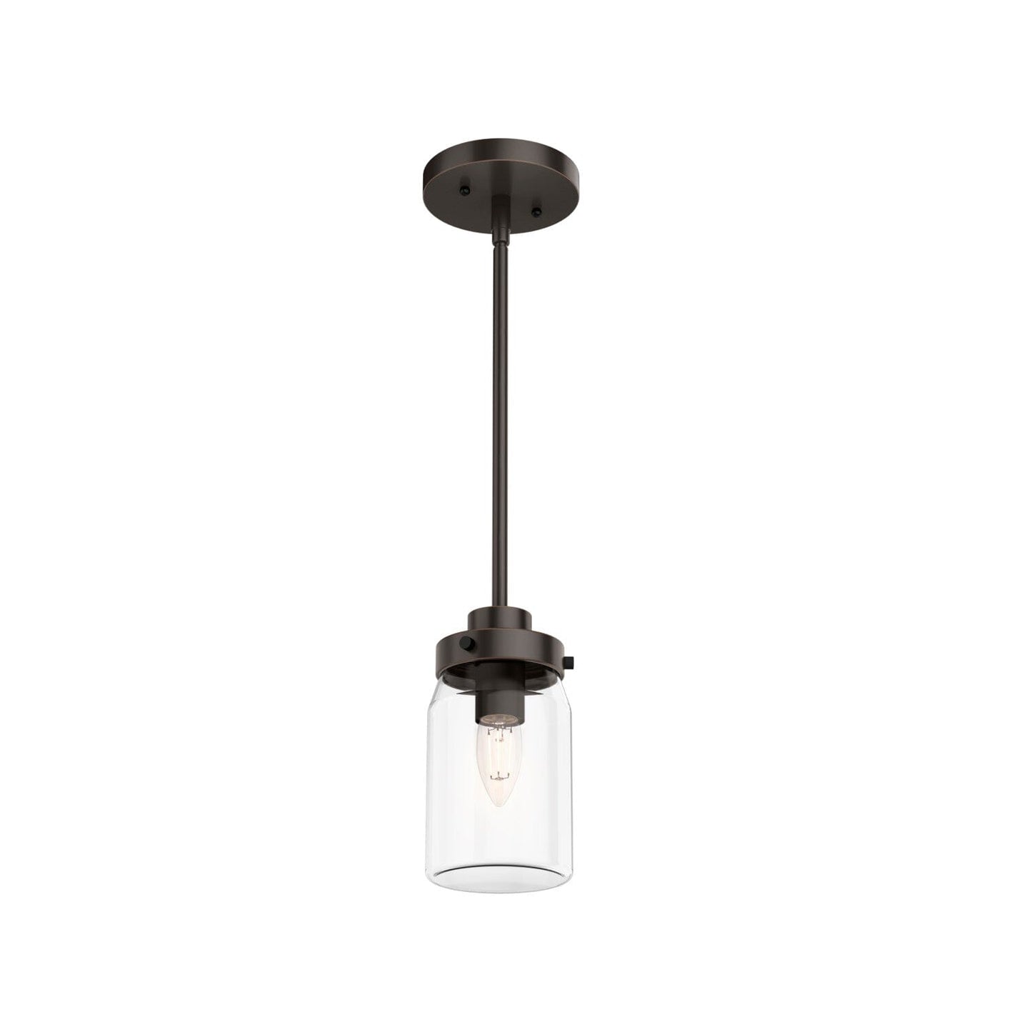 Devon Park 1 Light Mini Pendant Lighting Hunter Onyx Bengal - Clear 