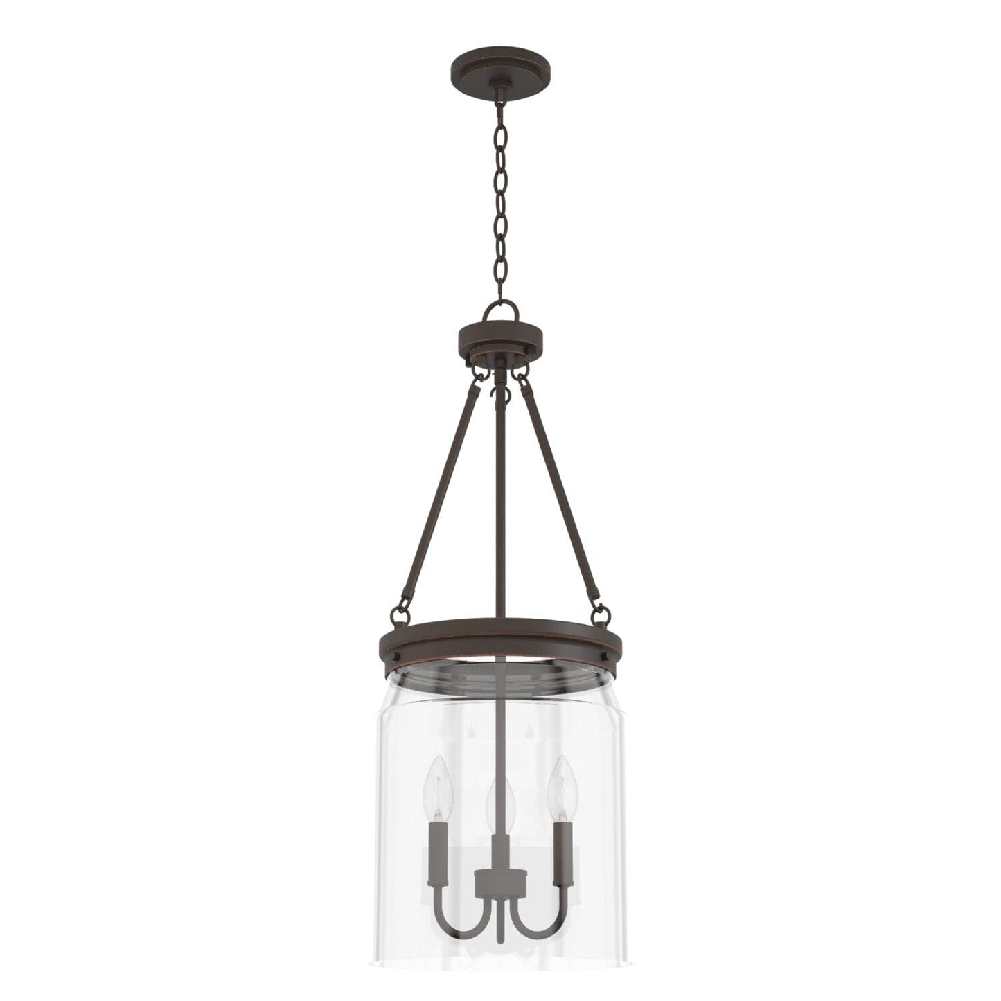 Devon Park 3 Light Pendant Lighting Hunter Onyx Bengal - Clear 