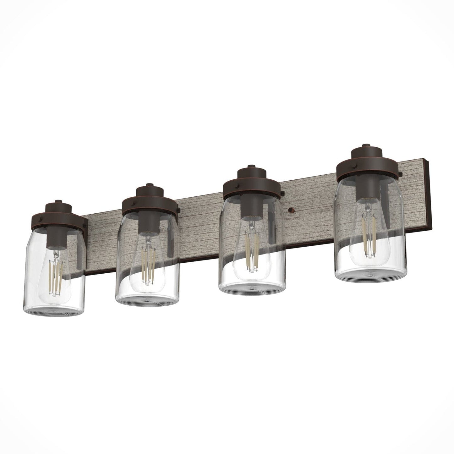 Devon Park 4 Light Vanity Lighting Hunter Onyx Bengal - Barnwood 