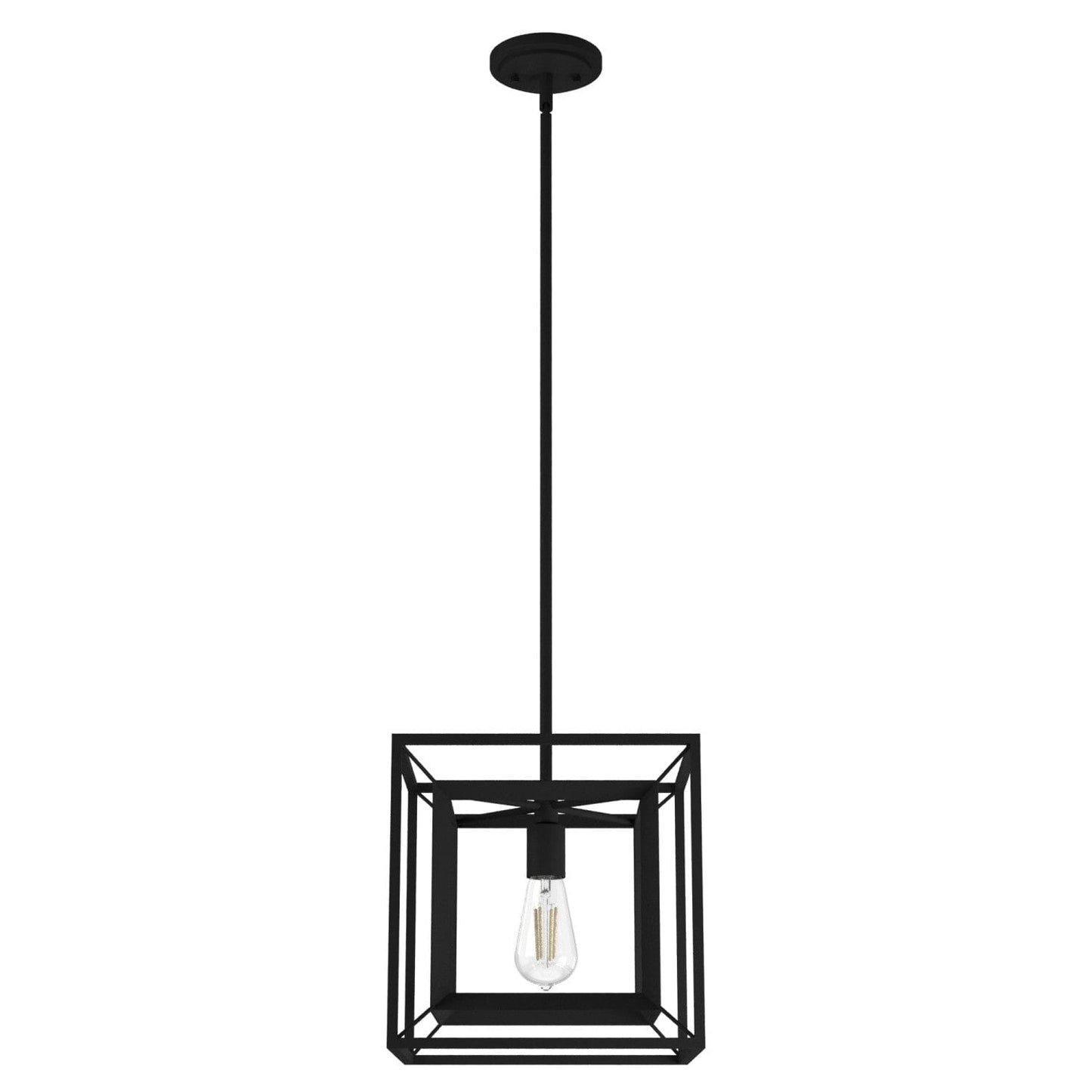 Doherty Convertible 1 Light Pendant 12 inch Lighting Hunter Natural Black Iron - None 