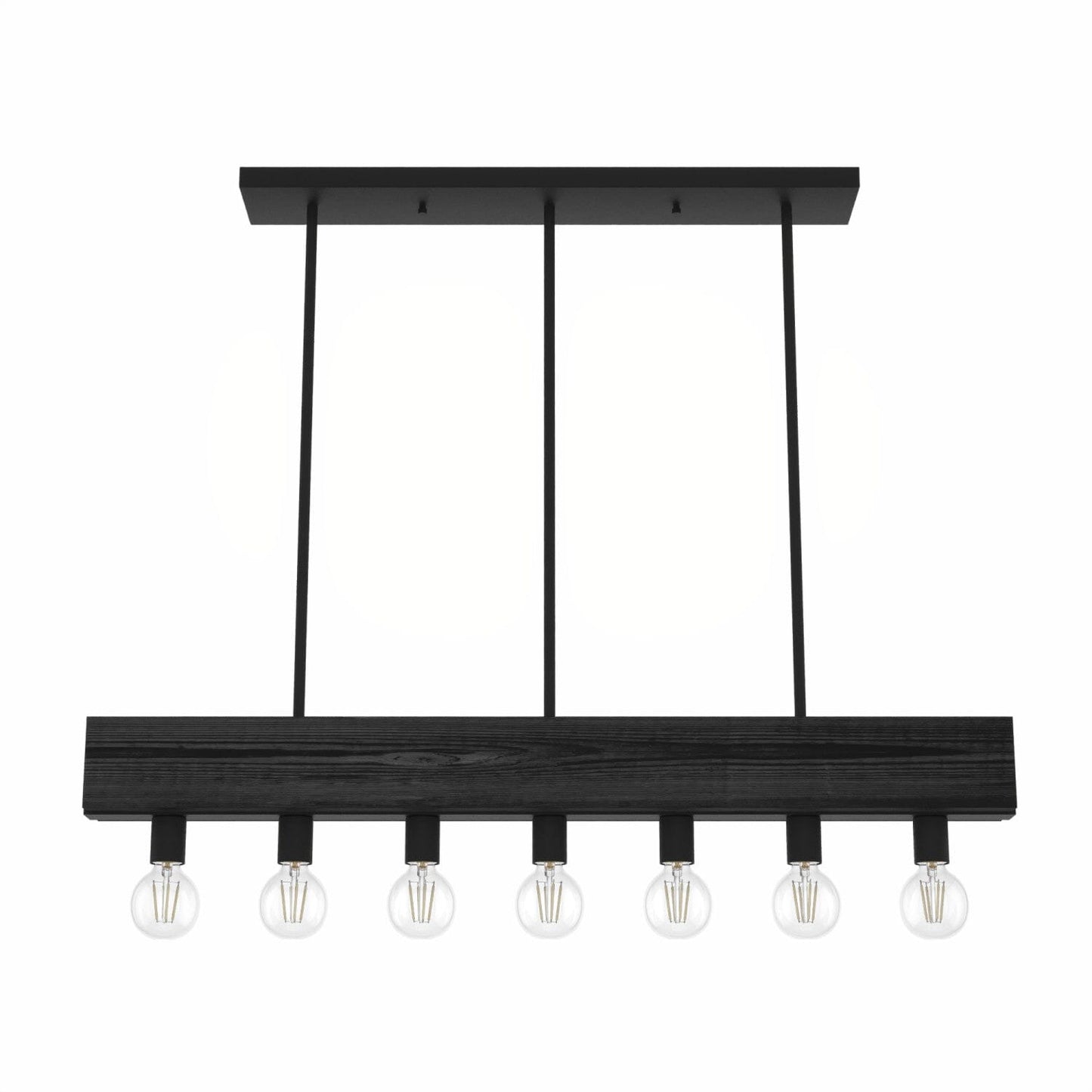 Donelson 7 Light Linear Chandelier Lighting Hunter Natural Black Iron - Dark Ash 