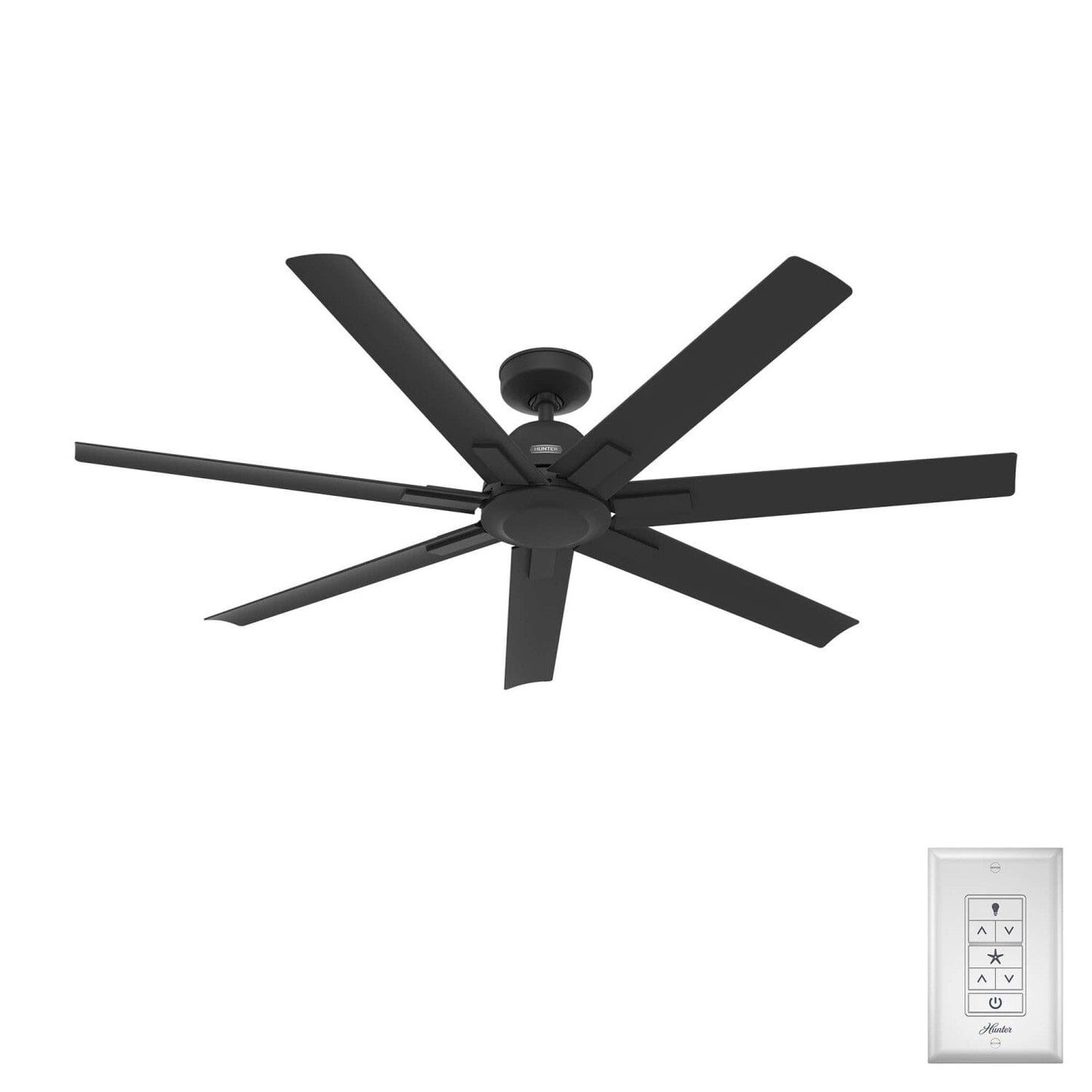 Downtown Outdoor ENERGY STAR 60 inch Ceiling Fans Hunter Matte Black - Matte Black 