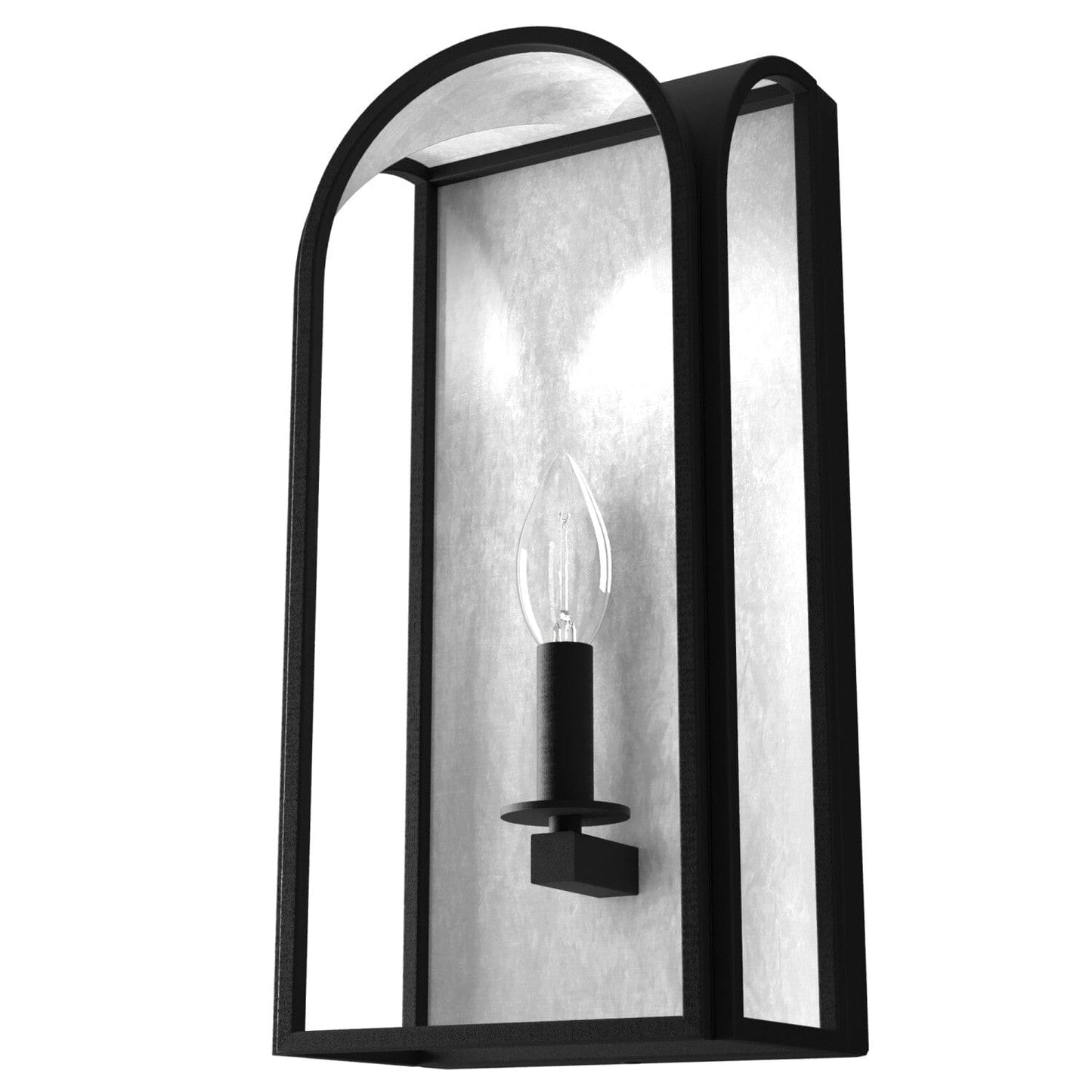 Dukestown 1 Light Wall Sconce Lighting Hunter Natural Black Iron - Silver Leaf 