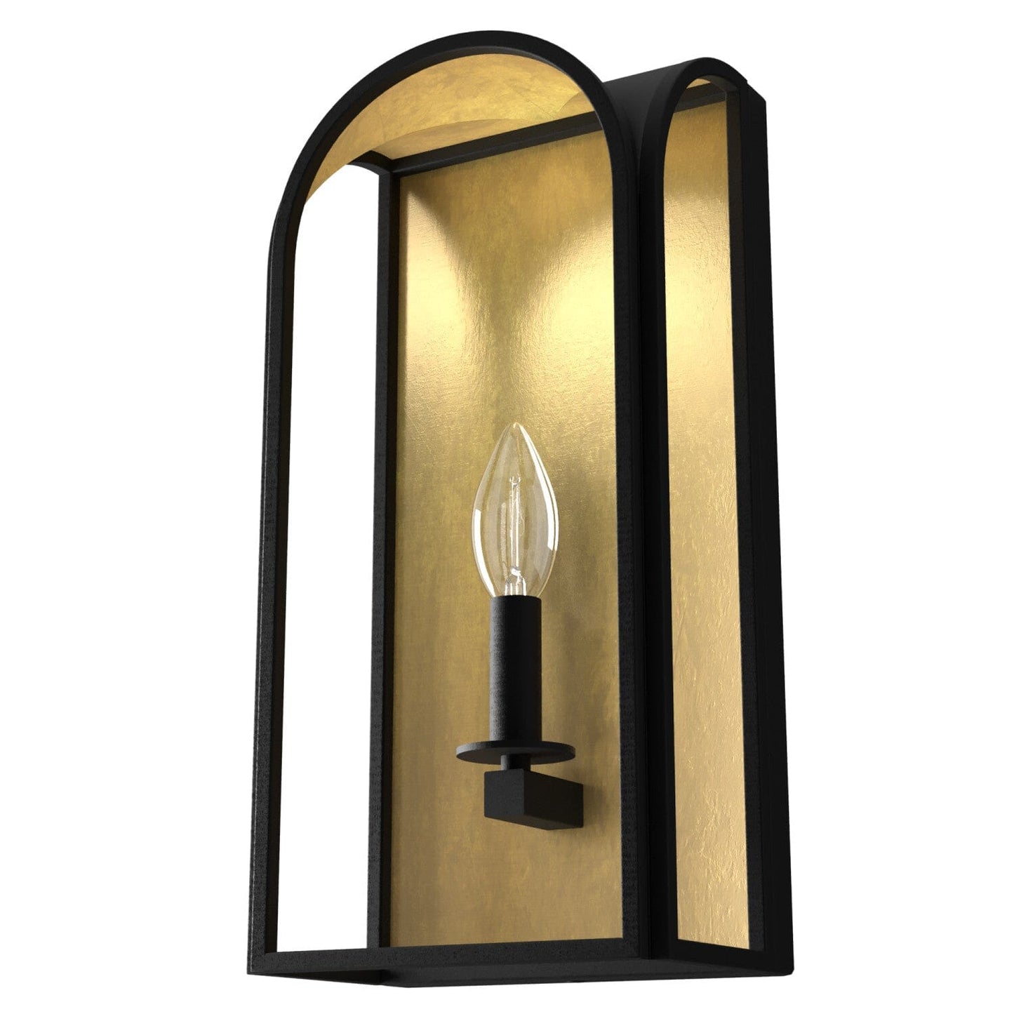 Dukestown 1 Light Wall Sconce Lighting Hunter Natural Black Iron - Gold Leaf 